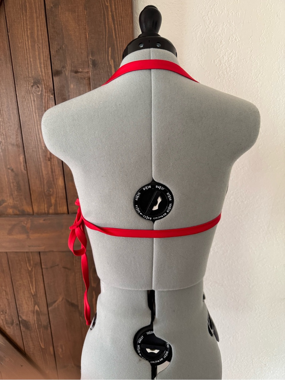 Free People Frankie's Bikinis Reece Red Satin Bandeau Bikini Top - Picture 3 of 7